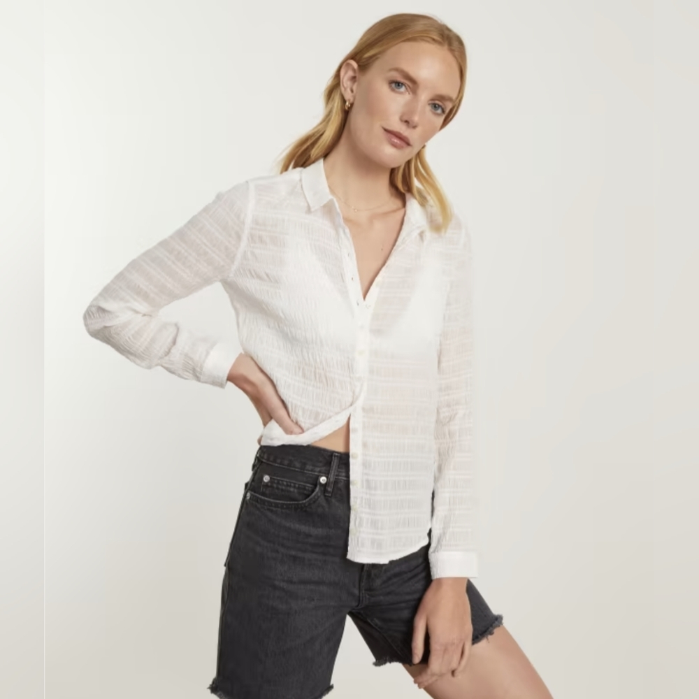 NWT Everlane White Button Smock Top Size 10